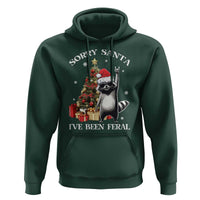 Funny Christmas Racoon Hoodie Sorry Santa I've Been Feral Xmas Hat