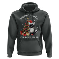 Funny Christmas Racoon Hoodie Sorry Santa I've Been Feral Xmas Hat