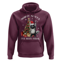 Funny Christmas Racoon Hoodie Sorry Santa I've Been Feral Xmas Hat