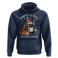 Funny Christmas Racoon Hoodie Sorry Santa I've Been Feral Xmas Hat