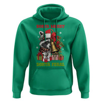 Funny Christmas Racoon Hoodie Sorta Merry Sorta Feral Xmas Wreath
