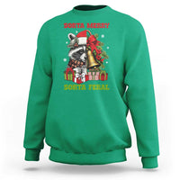 Funny Christmas Racoon Sweatshirt Sorta Merry Sorta Feral Xmas Wreath - Wonder Print Shop