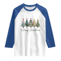 Merry Christmas Coquette Xmas Tree Raglan Shirt Cute Pink Bow - Wonder Print Shop