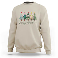 Merry Christmas Coquette Xmas Tree Sweatshirt Cute Pink Bow - Wonder Print Shop