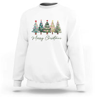Merry Christmas Coquette Xmas Tree Sweatshirt Cute Pink Bow - Wonder Print Shop