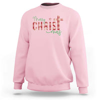 Christian Christmas Sweatshirt Merry Christmas Cross Faith - Wonder Print Shop