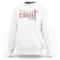 Christian Christmas Sweatshirt Merry Christmas Cross Faith - Wonder Print Shop