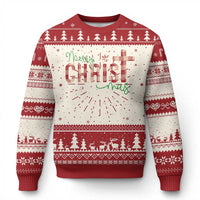 Christian Xmas Ugly Christmas Sweater Merry Christmas Cross Faith - Wonder Print Shop