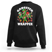 Funny Gangster Wrapper Sweatshirt Christmas Gangsta Elf Crew Presents - Wonder Print Shop