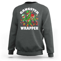 Funny Gangster Wrapper Sweatshirt Christmas Gangsta Elf Crew Presents - Wonder Print Shop
