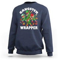 Funny Gangster Wrapper Sweatshirt Christmas Gangsta Elf Crew Presents - Wonder Print Shop