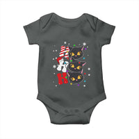 Funny Christmas Black Cat Triple Ho Baby Onesie