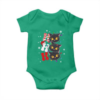 Funny Christmas Black Cat Triple Ho Baby Onesie