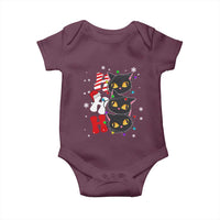 Funny Christmas Black Cat Triple Ho Baby Onesie