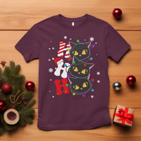 Funny Christmas Black Cat Triple Ho T Shirt - Wonder Print Shop