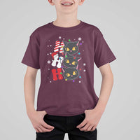 Funny Christmas Black Cat Triple Ho T Shirt For Kid - Wonder Print Shop
