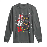 Funny Christmas Black Cat Triple Ho Long Sleeve Shirt