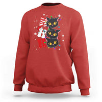 Funny Christmas Black Cat Triple Ho Sweatshirt - Wonder Print Shop