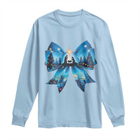 Jesus God Nativity Scene Coquette Bow Christmas Long Sleeve Shirt
