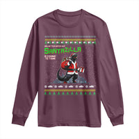 Funny Christmas Santa Godzilla Long Sleeve Shirt You Better Watch Out Santazilla Is Coming To Town