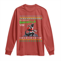 Funny Christmas Santa Godzilla Long Sleeve Shirt You Better Watch Out Santazilla Is Coming To Town