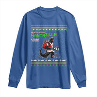 Funny Christmas Santa Godzilla Long Sleeve Shirt You Better Watch Out Santazilla Is Coming To Town