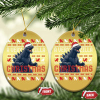 Funny Xmas Santa Godzilla Christmas Ornament A Very Godzilla Xmas Japanese Monster - Wonder Print Shop