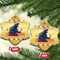Funny Xmas Santa Godzilla Christmas Ornament A Very Godzilla Xmas Japanese Monster - Wonder Print Shop