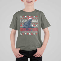 Funny Christmas Santa Godzilla T Shirt For Kid A Very Godzilla Xmas Japanese Monster - Wonder Print Shop