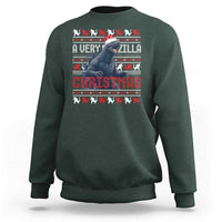 Funny Christmas Santa Godzilla Sweatshirt A Very Godzilla Xmas Japanese Monster - Wonder Print Shop
