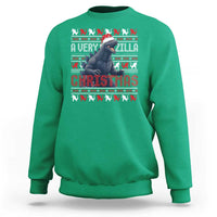 Funny Christmas Santa Godzilla Sweatshirt A Very Godzilla Xmas Japanese Monster - Wonder Print Shop