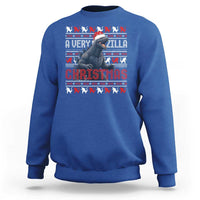 Funny Christmas Santa Godzilla Sweatshirt A Very Godzilla Xmas Japanese Monster - Wonder Print Shop