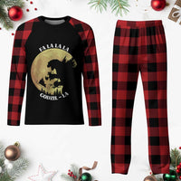 Funny Xmas Godzilla Plaid Pajama Set Falalala Godzil La Santa Reindeers Xmas Japanese Monster - Wonder Print Shop