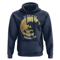 Funny Christmas Godzilla Hoodie Falalala Godzil La Santa Reindeers Xmas Japanese Monster