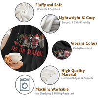 Funny Christmas Ice Hockey Throw Blanket Tis The Season Santa Elf Hat Hockey Equipment - Wonder Print Shop