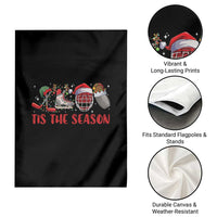 Funny Christmas Ice Hockey Garden Flag Tis The Season Santa Elf Hat Hockey Equipment - Wonder Print Shop