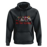 Funny Christmas Ice Hockey Hoodie Tis The Season Santa Elf Hat Hockey Equipment