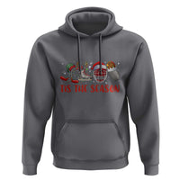 Funny Christmas Ice Hockey Hoodie Tis The Season Santa Elf Hat Hockey Equipment