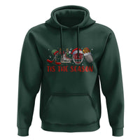 Funny Christmas Ice Hockey Hoodie Tis The Season Santa Elf Hat Hockey Equipment