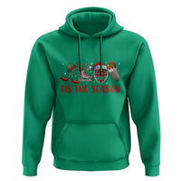 Funny Christmas Ice Hockey Hoodie Tis The Season Santa Elf Hat Hockey Equipment