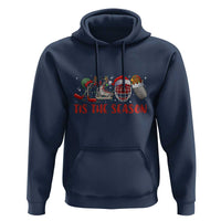 Funny Christmas Ice Hockey Hoodie Tis The Season Santa Elf Hat Hockey Equipment