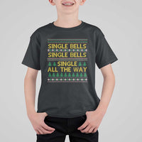 Funny Christmas Anti Couple T Shirt For Kid Single Bells Single All The Way - Wonder Print Shop