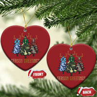 Funny Xmas Hunting Christmas Ornament Season Greetings Camouflage Xmas Tree Reindeers - Wonder Print Shop