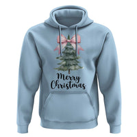 Funny Coquette Merry Christmas Hoodie Pink Bow Xmas Tree