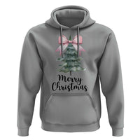 Funny Coquette Merry Christmas Hoodie Pink Bow Xmas Tree