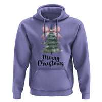 Funny Coquette Merry Christmas Hoodie Pink Bow Xmas Tree