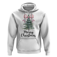 Funny Coquette Merry Christmas Hoodie Pink Bow Xmas Tree