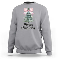 Funny Coquette Merry Christmas Sweatshirt Pink Bow Xmas Tree - Wonder Print Shop