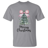 Funny Coquette Merry Christmas T Shirt Pink Bow Xmas Tree - Wonder Print Shop