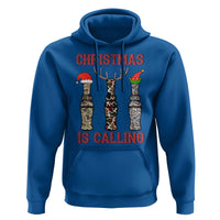 Funny Christmas Hunting Hoodie Christmas Is Calling Camouflage Hunting Whistle